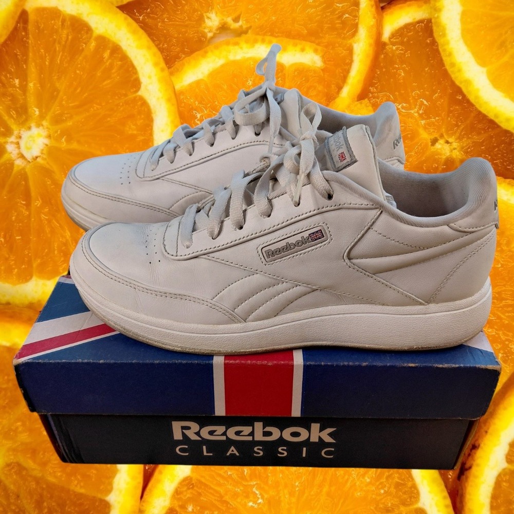 Reebok Classic Club C 85 Mens White Leather Low Top Sneakers RB 312 Size 9.5